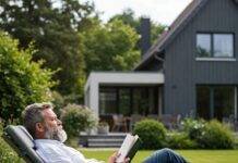 Frugal Living Secrets: How These People Retired by 40 Retired man reading in garden