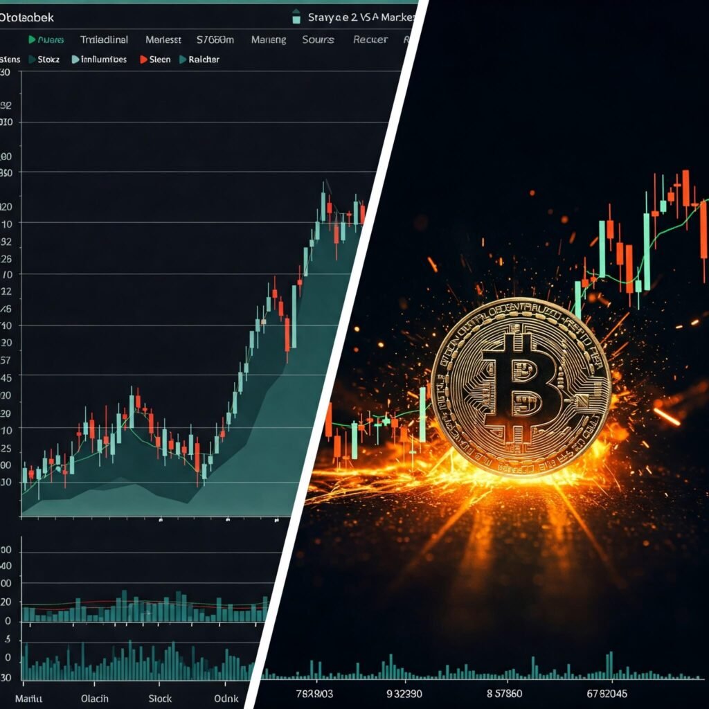 Stock vs Crypto Chart Volatility