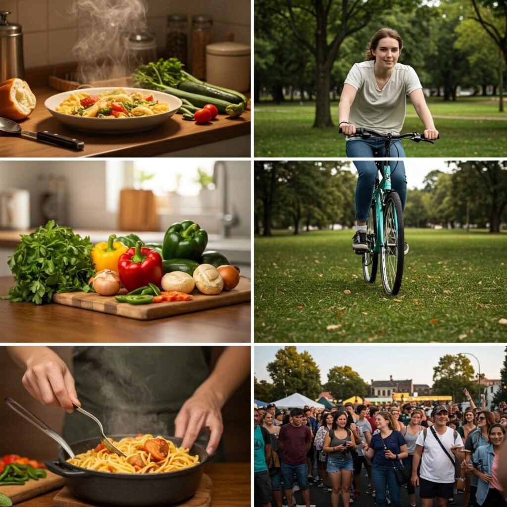 Frugal activities collage