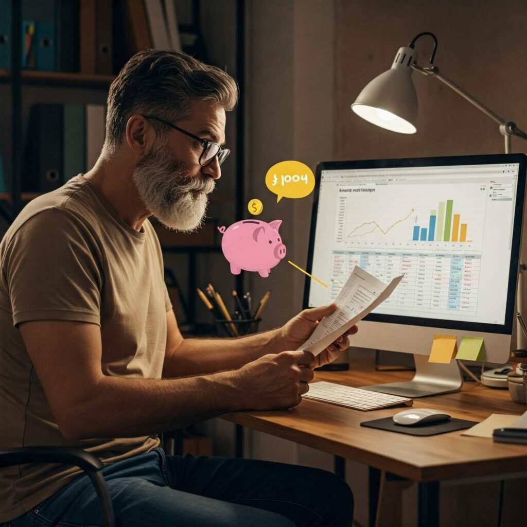 Man Reviewing Finances