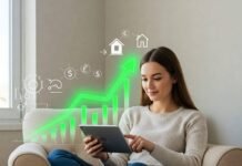 Index fund growth on tablet