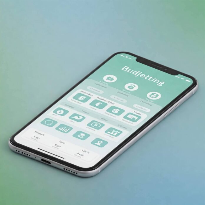 Budgeting app on phone Budgeting app on phone