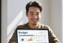 FREE Budget Spreadsheet Templates You’ll Actually Use Budget spreadsheet on laptop