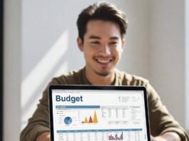 FREE Budget Spreadsheet Templates You’ll Actually Use Budget spreadsheet on laptop